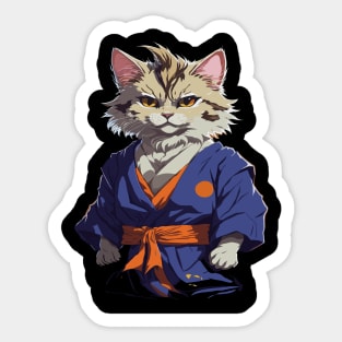 cat martial arts Sticker